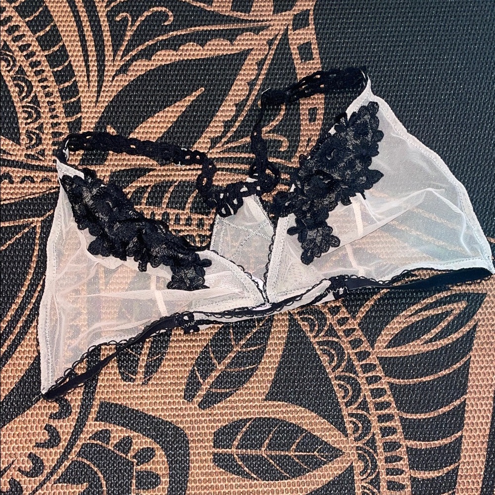 Victoria's Secret Black and White Lace Bralette